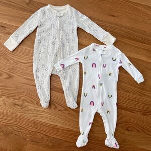 GAP Baby Bundle of 2 Organic Cotton One-piece Footies - 3-6 months